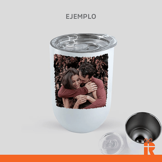 Vaso térmico blanco acero inoxidable porsonalizado 2