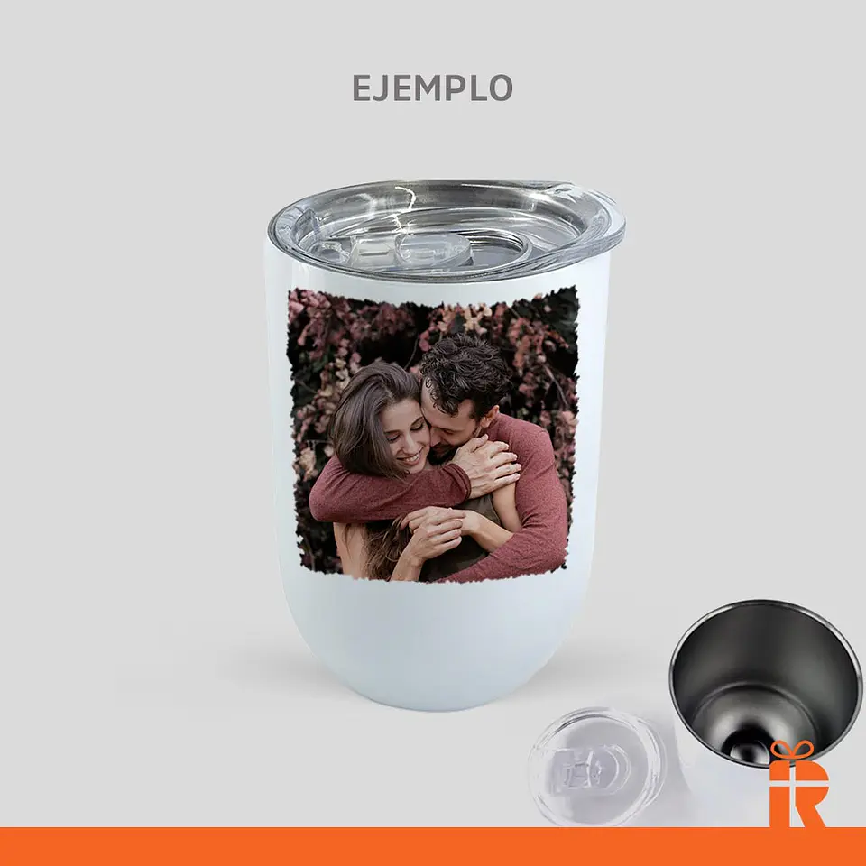 Vaso térmico blanco acero inoxidable porsonalizado 2