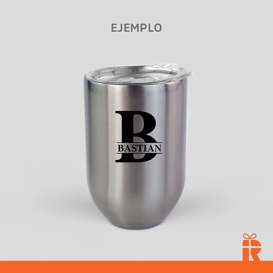 vaso térmico plateado acero inoxidable personalizado 2