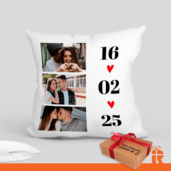 Cojín diseño fecha personalizado 2