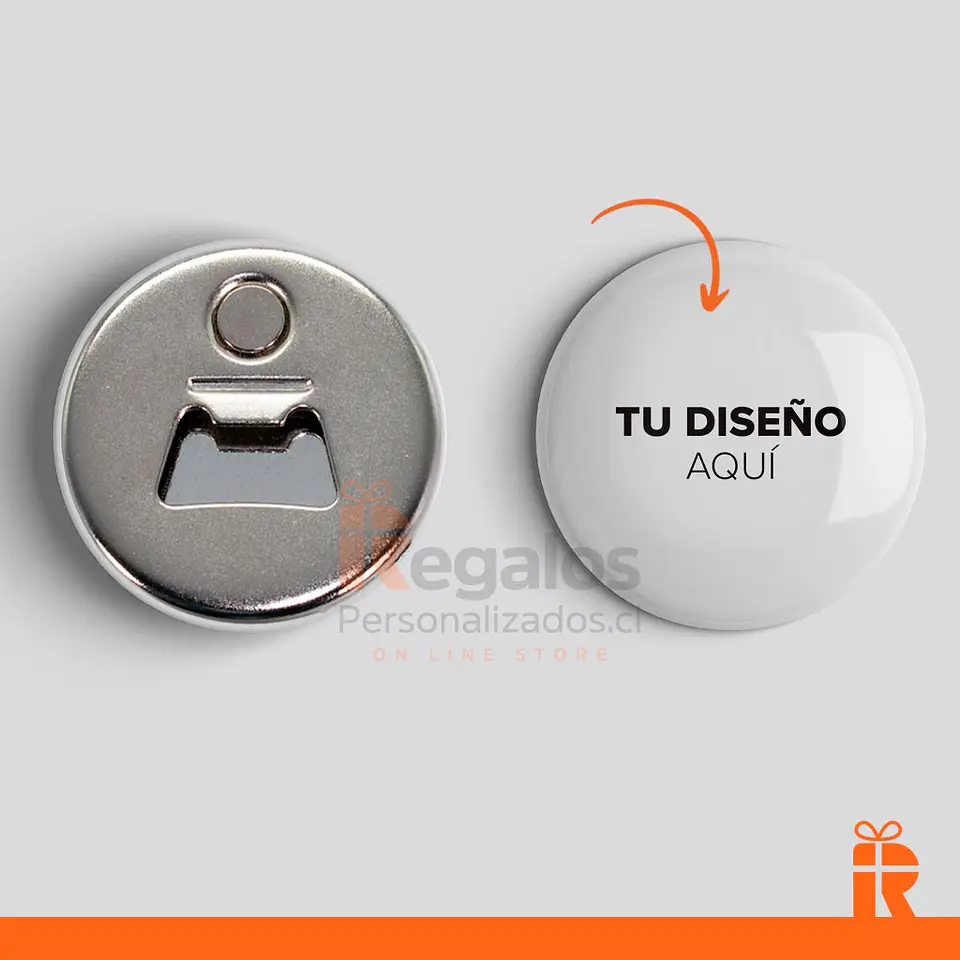 Chapita destapador magnético 58mm personalizado 1