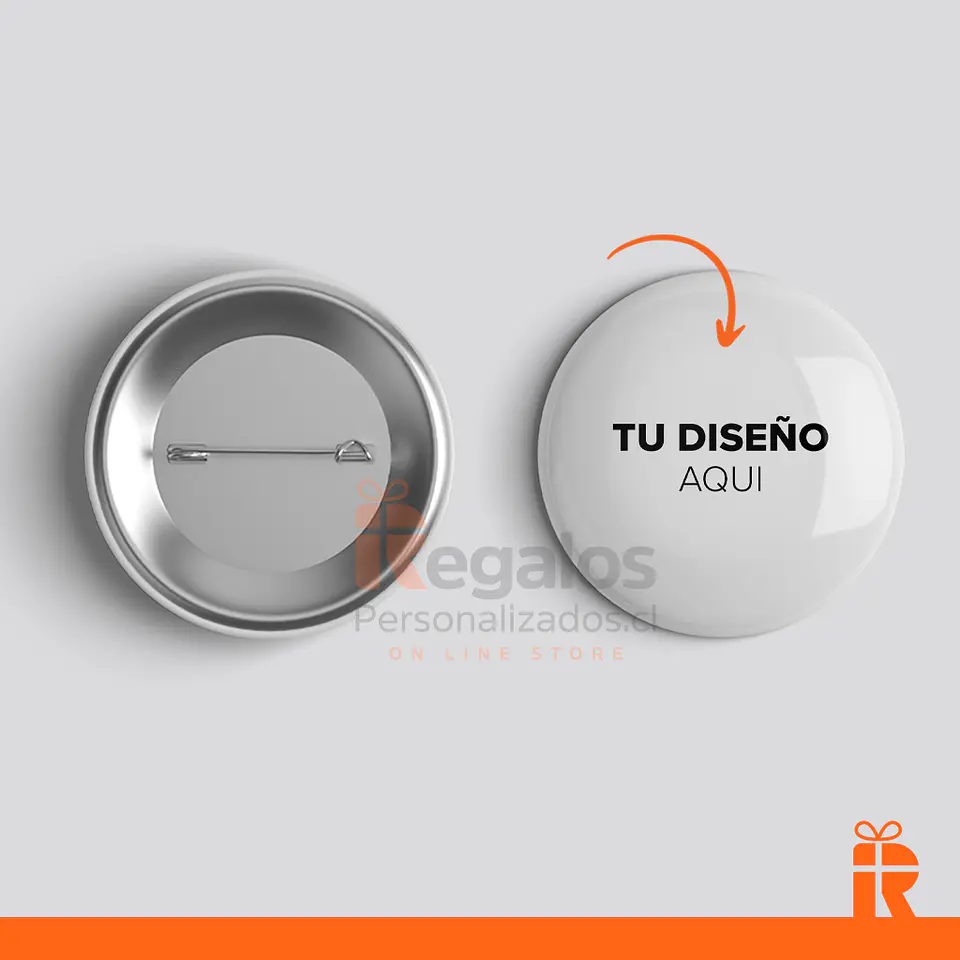 Chapita gancho 58mm personalizada 1
