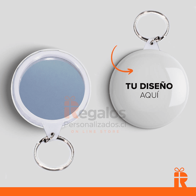 Chapita llavero espejo 58mm personalizado  1
