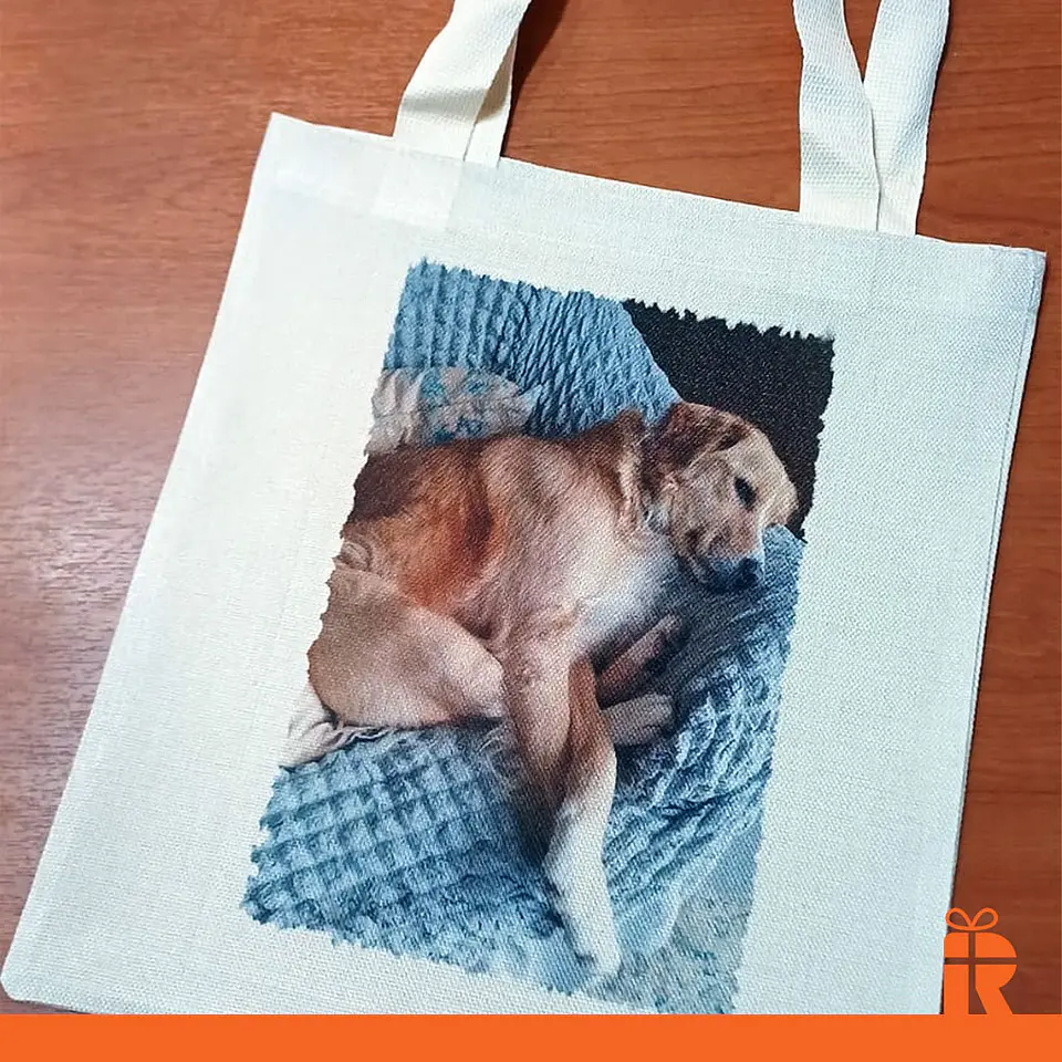Bolsa lino poliester | Personalizada con imagen, logo o frase 3