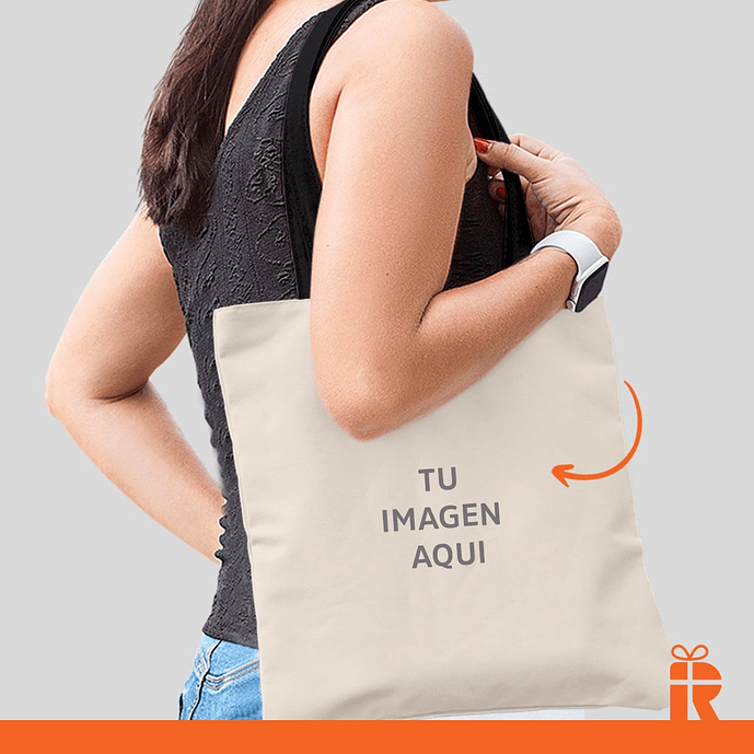 Bolsa algodón manilla negra personalizada 1