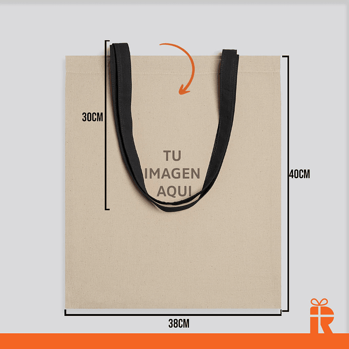 Bolsa algodón manilla negra personalizada 2