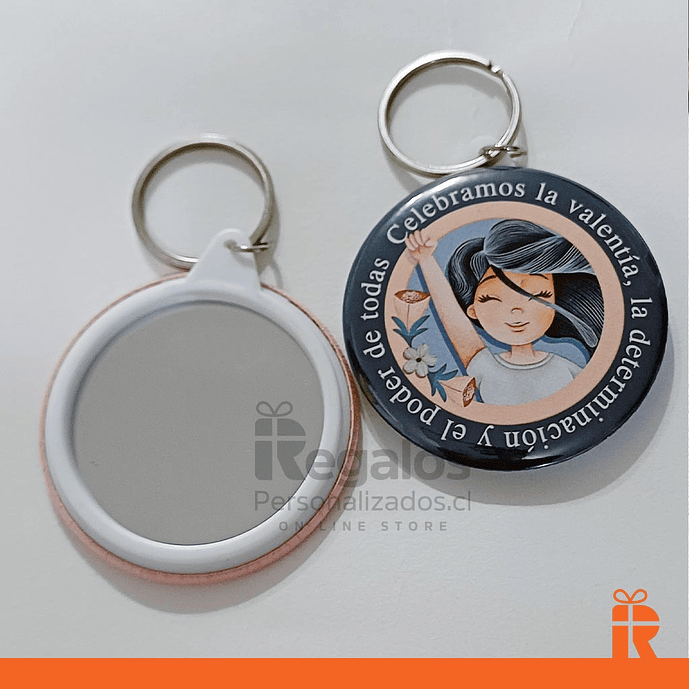 Chapita llavero espejo 58mm personalizado  2