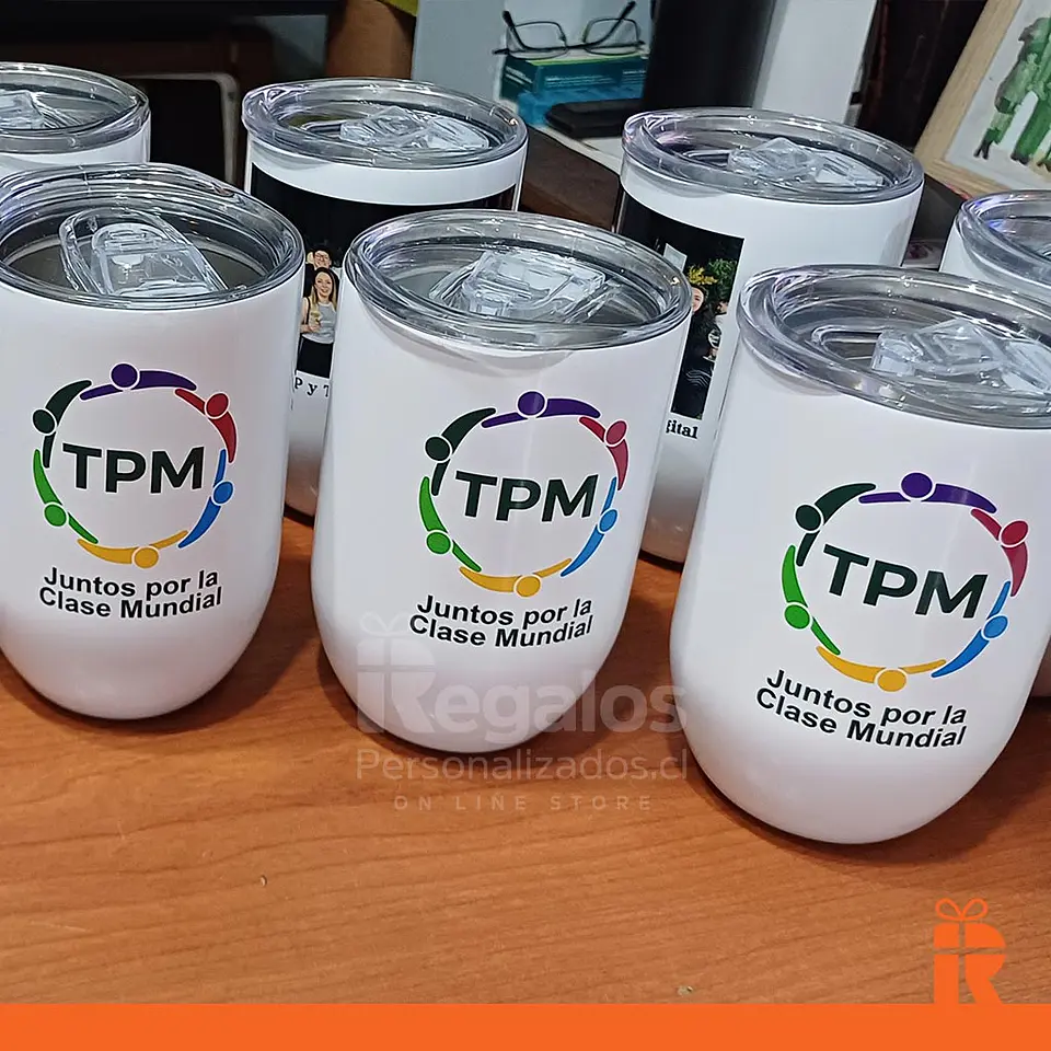 Vaso térmico blanco acero inoxidable porsonalizado 3