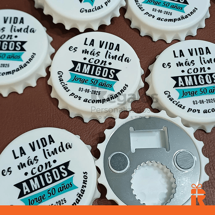Destapador magnético blanco tapa botella personalizado x mayor 4