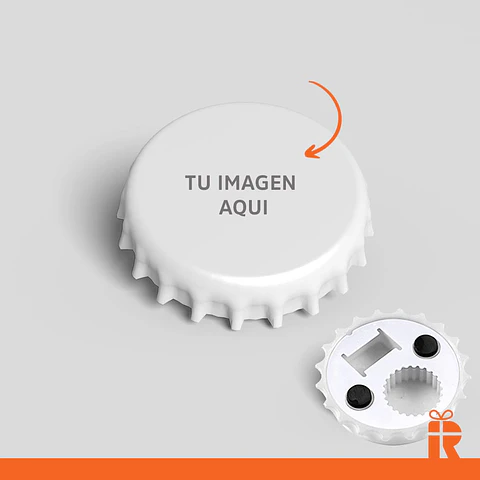 Destapador magnético blanco tapa botella personalizado x mayor