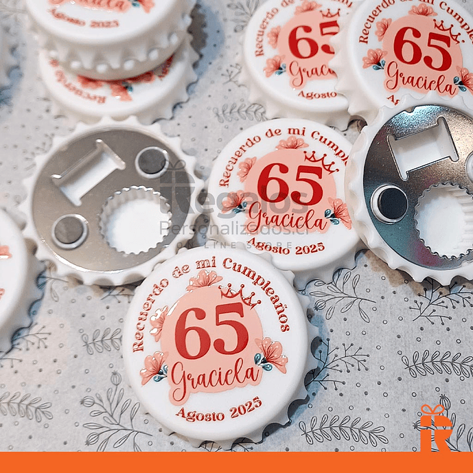 Destapador magnético blanco tapa botella personalizado x mayor 3