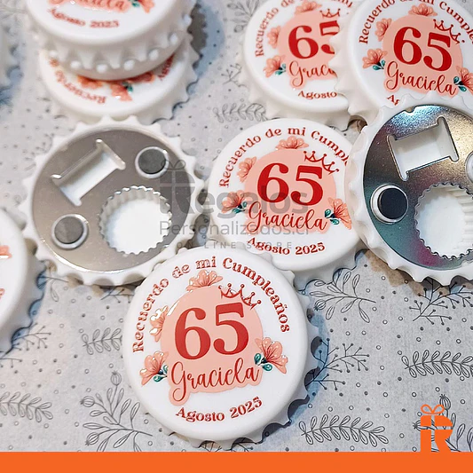 Destapador magnético blanco tapa botella personalizado x mayor 3