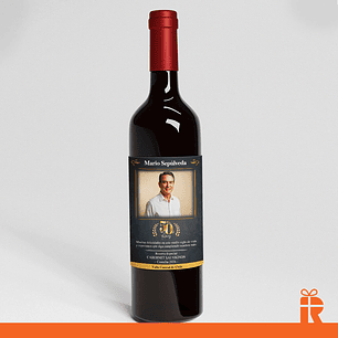 Vino 750ml. diseño cumpleaños con foto