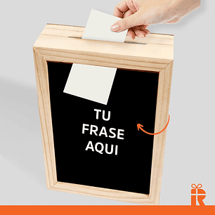 Alcancía buzonera, frase personalizada