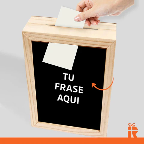 Alcancía buzonera, frase personalizada