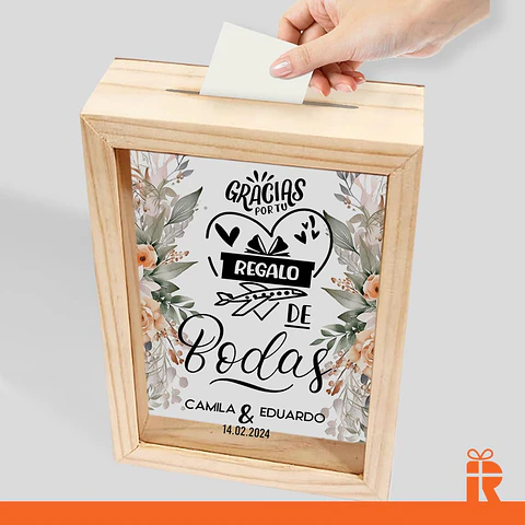 Alcancía buzonera, diseño bodas