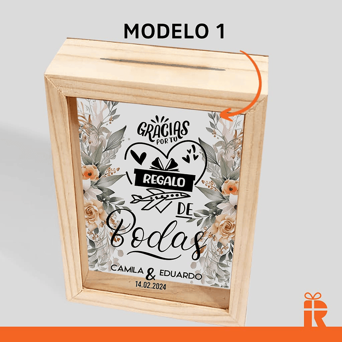 Alcancía buzonera, diseño bodas 3