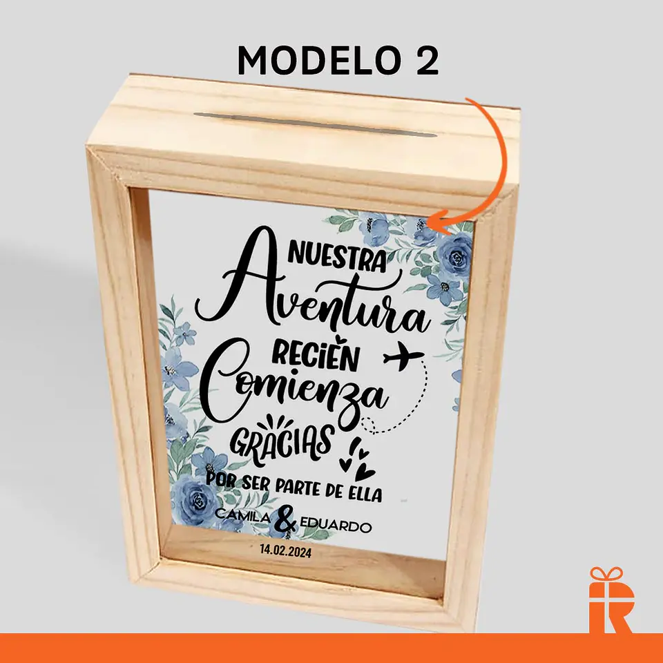 Alcancía buzonera, diseño bodas 4