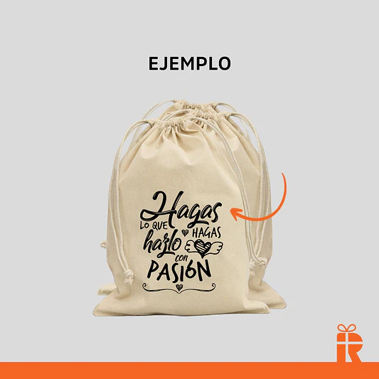 Saco algodón 10x15 cm personalizado 2