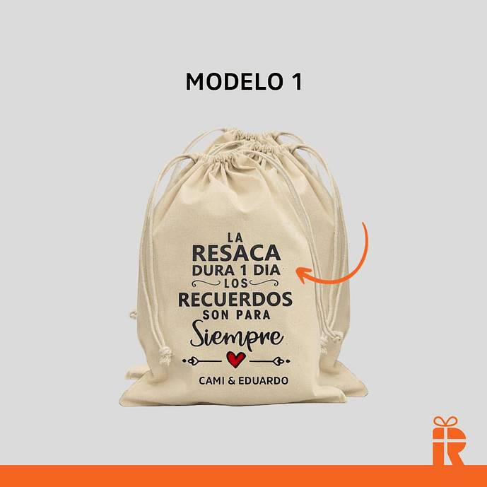 Pack Saco algodón diseño anti resaca 2