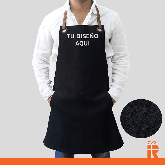 Pechera unisex jeans negro personalizada 3