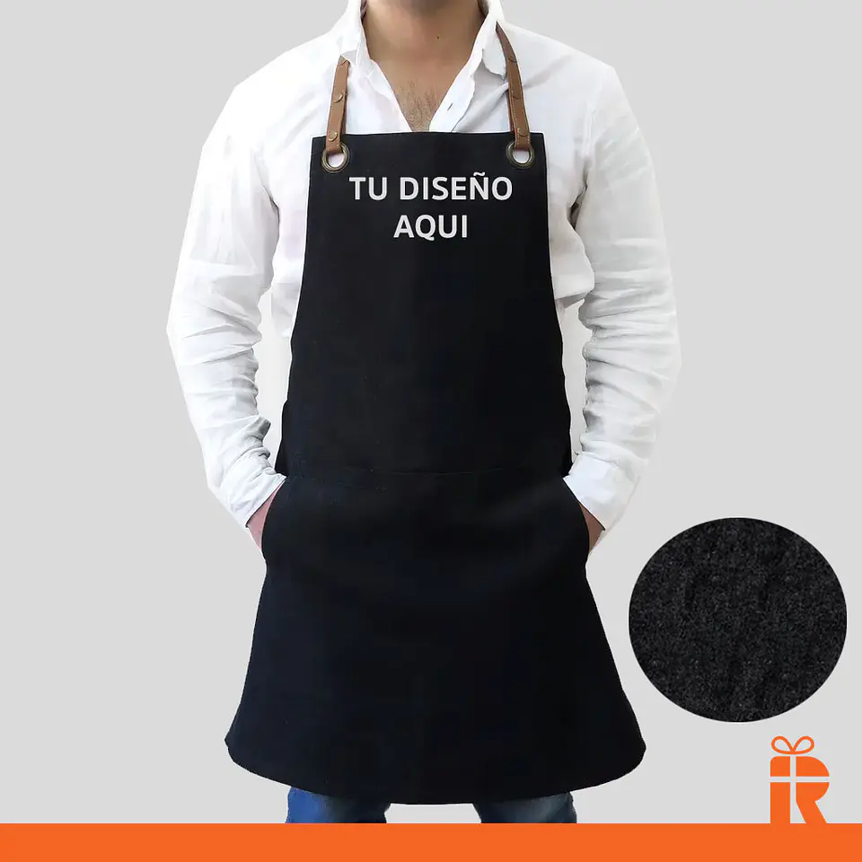 Pechera unisex jeans negro personalizada 3