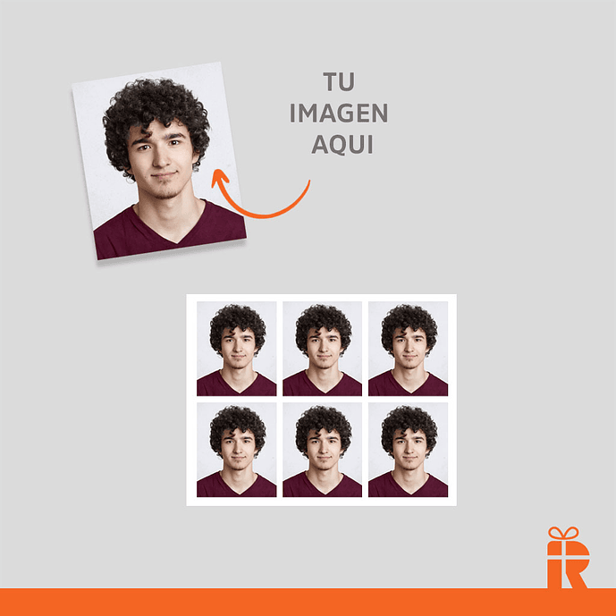 Impresión Foto carnet o pasaporte sin datos 2