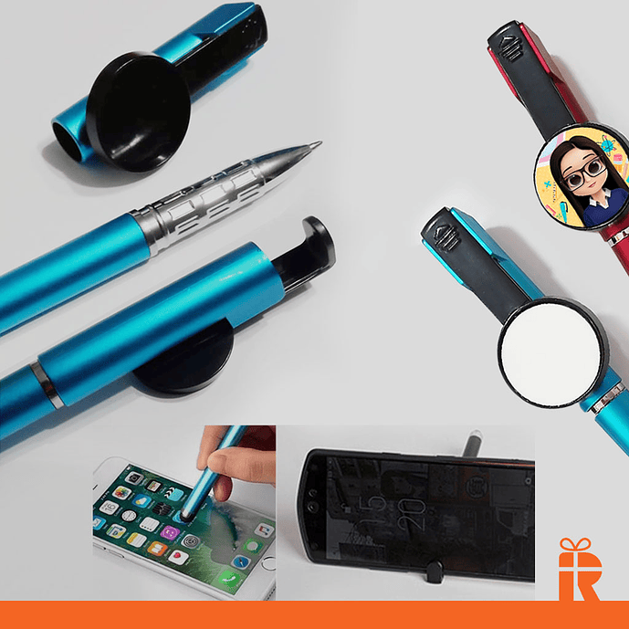 Bolígrafo touchscreen negro personalizado 3