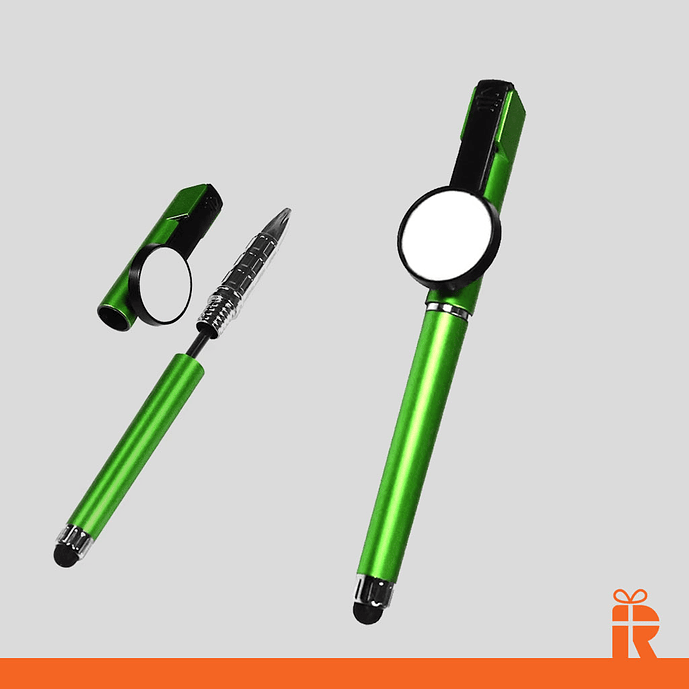 Bolígrafo touchscreen verde personalizado 2