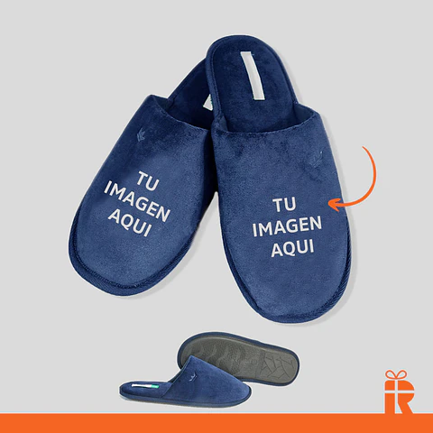 Pantuflas azules personalizadas