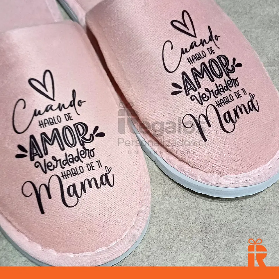 Pantuflas simples rosadas personalizadas 2