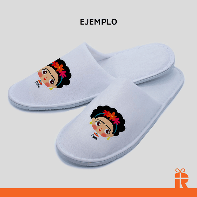 Pantuflas simples blancas personalizadas 2