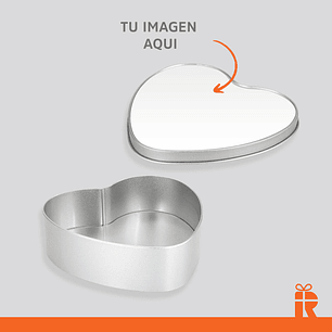 Caja metálica corazón personalizada