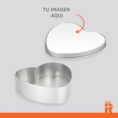 Caja metálica corazón personalizada
