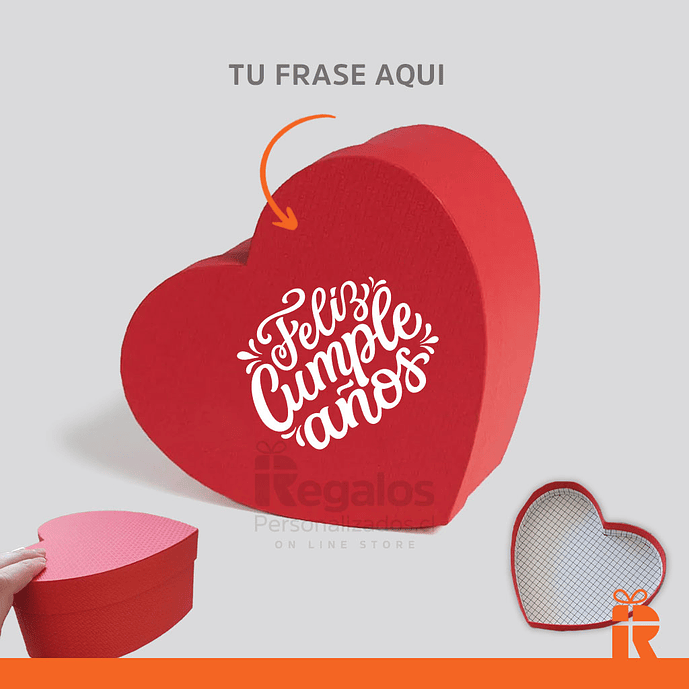 Caja cartón corazón personalizada 3