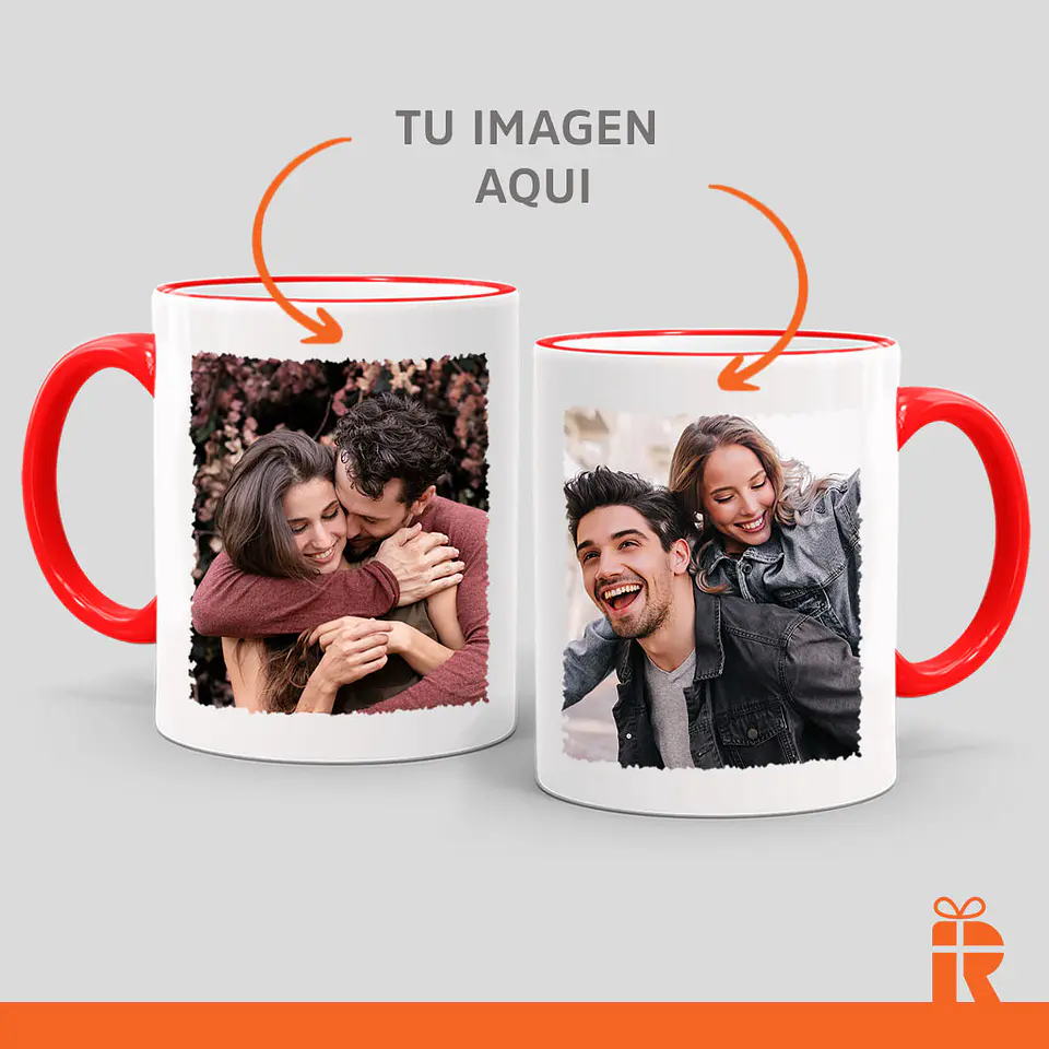 Tazón borde rojo personalizado 3