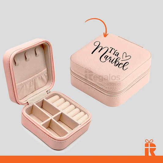 Joyero cuerina frase personalizada 2