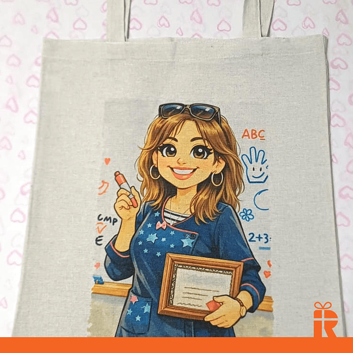 Bolsa tela natural personalizada 4