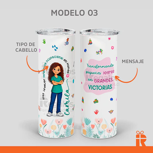 Vaso térmico skinny Terapeuta Mujer 4