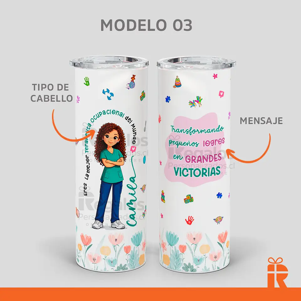 Vaso térmico skinny Terapeuta Mujer 4