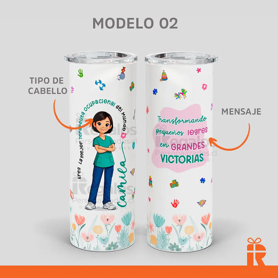 Vaso térmico skinny Terapeuta Mujer 3