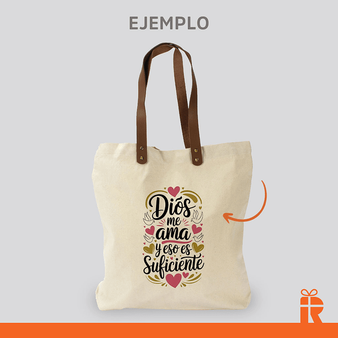 Bolsa canva asas cuero personalizadas 3