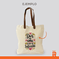 Bolsa canva asas cuero personalizadas - Miniatura 3