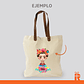 Bolsa canva asas cuero personalizadas - Miniatura 4