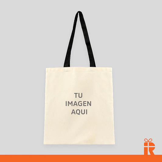 Bolsa algodón manilla negra personalizada 1