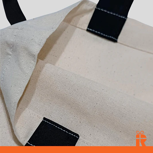 Bolsa algodón fuelle negro personalizada 2