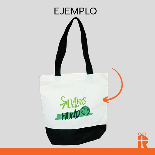 Bolsa algodón fuelle negro personalizada 4