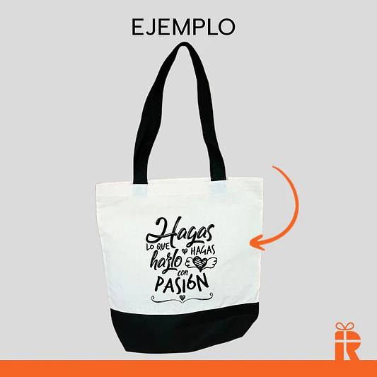 Bolsa algodón fuelle negro personalizada 5