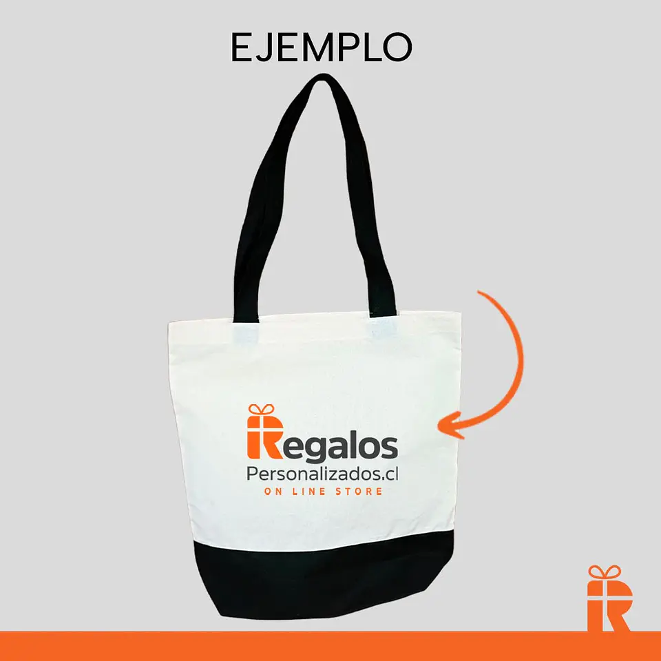 Bolsa algodón fuelle negro personalizada 6