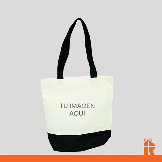 Bolsa algodón fuelle negro personalizada 1